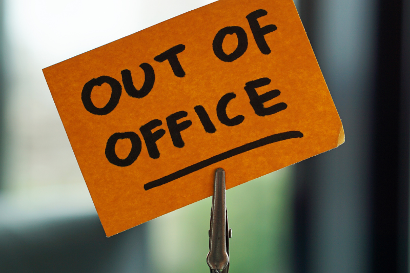 Schild Out of office Schild Out of office